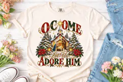 O Come Let Us Adore Him PNG Shirt Design Product Image 2