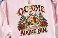O Come Let Us Adore Him PNG Shirt Design Product Image 3