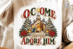 O Come Let Us Adore Him PNG Shirt Design Product Image 4