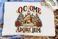 O Come Let Us Adore Him PNG Shirt Design Product Image 5