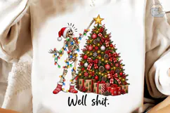 Skeleton Christmas PNG Sublimation Desig Product Image 3