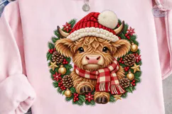 Christmas Highland Cow PNG Sublimation D Product Image 3
