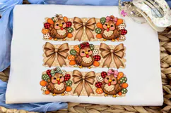 Autumn Chickens Bows PNG Sublimation Bun Product Image 3