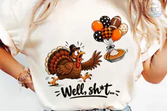Funny Turkey Balloon PNG Sublimation Des Product Image 6