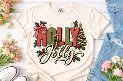 Holly Jolly PNG Shirt Sublimation Design Product Image 2