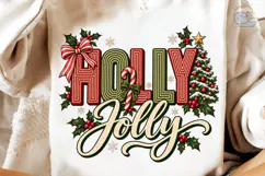 Holly Jolly PNG Shirt Sublimation Design Product Image 4