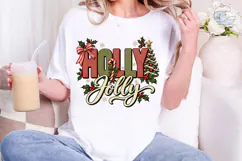 Holly Jolly PNG Shirt Sublimation Design Product Image 1