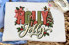 Holly Jolly PNG Shirt Sublimation Design Product Image 5