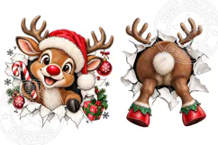 Trending Christmas Front & Back PNG, Reindeer PNG Product Image 1