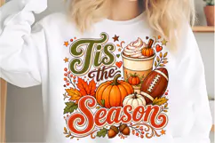 Trending Pumpkin PNG,Tis the Season Fall Pumpkin Football Pn Product Image 3