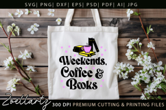 Weekends Coffee Books SVG Reading Trendy Bookish Book Lover Product Image 6