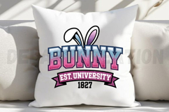 Trendy Bunny University, Embroidery Sparkly Sublimation PNG Product Image 3