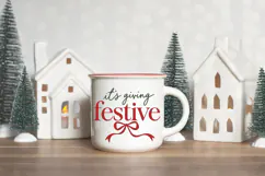 It's Giving Festive Christmas SVG, Red Bow Holiday Saying Product Image 3
