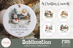 new home first Christmas ornament png designs being used as a Christmas Ornament gift