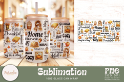 Fall sublimation glass wrap being used as a 16oz glass can wrap print