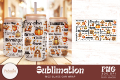 Fall sublimation glass wrap being used as a 16oz glass can wrap print