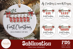 trendy baby first Christmas png design being used as a baby first christmas ornament print