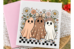 Trendy Floral Pumpkin Ghost PNG Product Image 2