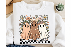 Trendy Floral Pumpkin Ghost PNG Product Image 3