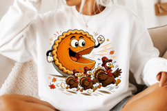 Trendy Funny Turkey Chase PNG Product Image 2