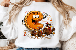 Trendy Funny Turkey Chase PNG Product Image 3