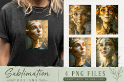 Trendy girl, Retro 4 Designs Sublimation T-shirt Product Image 1
