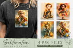 Trendy girl, Retro 4 Designs Sublimation T-shirt Product Image 1