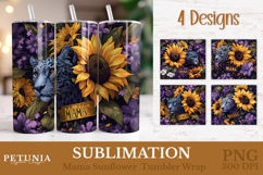 Mama Sunflower Tumbler Wrap designs being used as a Mother's Day Gift 20o Tumbler print