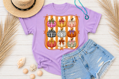 Trendy Plaid Floral Pumpkin, Cute Thanksgiving Pumpkin PNG Product Image 5