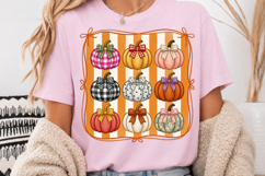 Trendy Plaid Floral Pumpkin, Cute Thanksgiving Pumpkin PNG Product Image 6