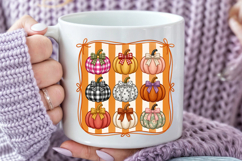 Trendy Plaid Floral Pumpkin, Cute Thanksgiving Pumpkin PNG Product Image 7