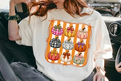 Trendy Plaid Floral Pumpkin, Cute Thanksgiving Pumpkin PNG Product Image 2