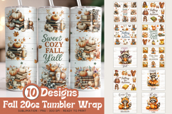 trendy fall sumblimation tumble wrap png designs being used as popular 20oz skinny tumblers print