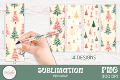 TRENDY CHRISTMAS PEN WRAPS SUBLIMATION PNG BEING USED AS PRINT PEN FOR PERFECT CHRISTMAS GIFTS