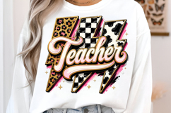 Trendy Teacher Lightning Png Sublimation Design Product Image 2