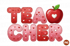 Trendy Valentine Teacher PNG Product Image 1