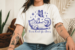 Trendy Vintage Cat with Butterfly SVG Product Image 3