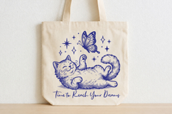 Trendy Vintage Cat with Butterfly SVG Product Image 4