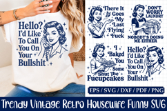 Trendy Retro Housewife SVG Funny Graphic Design Product Image 1