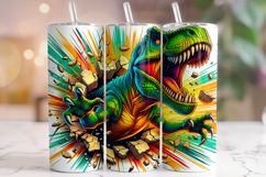 3D Dinosaur Tumbler Wrap Sublimation, Kids Tumbler, T-rex Product Image 1