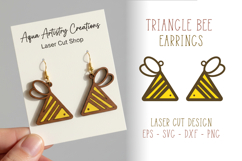 Triangle Bee Earrings Laser Cut Template Product Image 1