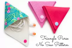 Coin Purse SVG, Faux Leather Purse Template No Sew Triangle Product Image 1