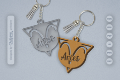 Aries Zodiac Keychain Laser Cut SVG Product Image 1