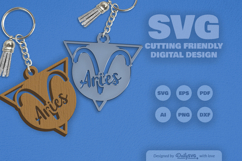 Aries Zodiac Keychain Laser Cut SVG Product Image 2
