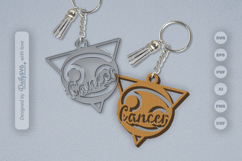 Cancer Zodiac Keychain Laser Cut SVG Product Image 1