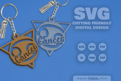 Cancer Zodiac Keychain Laser Cut SVG Product Image 2