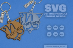 Capricorn Zodiac Keychain Laser Cut SVG Product Image 2