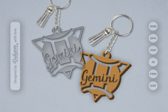 Gemini Zodiac Keychain Laser Cut SVG Product Image 2