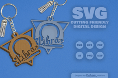 Libra Zodiac Keychain Laser Cut SVG Product Image 2