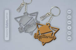 Sagittarius Zodiac Keychain Laser Cut SVG Product Image 2